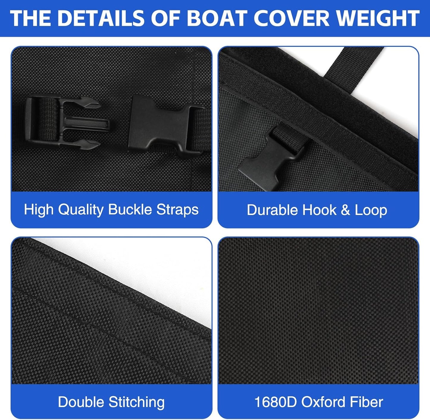 8 Pack Boat Cover Sand Bag Mooring Kit, Weighted Bags for Boat Mooring Covers Car RV, 1680D Marine Grade Sand Bags for Weight, Windproof Weighted Sandbags Tarp Weights Clip Boating Accessories