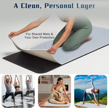 Hot Yoga Towel Non-Slip, 2 Pack Thick & Soft Yoga Mat Towel, Sweat Absorbent, with Grip Dot, 72" x 27", Yoga Towel for Hot Yoga, Pilates, Fitness and Gym Workouts, Light Pink