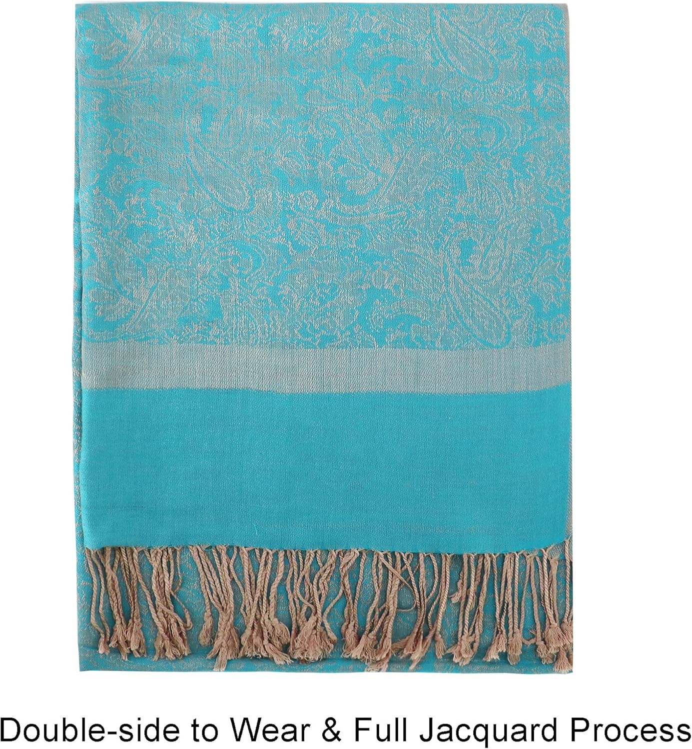 vimate Silky Paisley Pashmina Shawl Scarf-Women's Soft Double-side Jacquard Pashminas Wrap for Evening Dress Travel Shawl