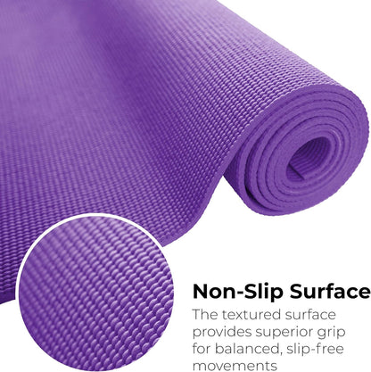 10-Pack Yoga Mat, 68" x 24" Non Slip Exercise Mat, 4mm Thick Gym Mat for Fitness and Stretching, Bulk Non Toxic Yoga Mats for Schools and Studios