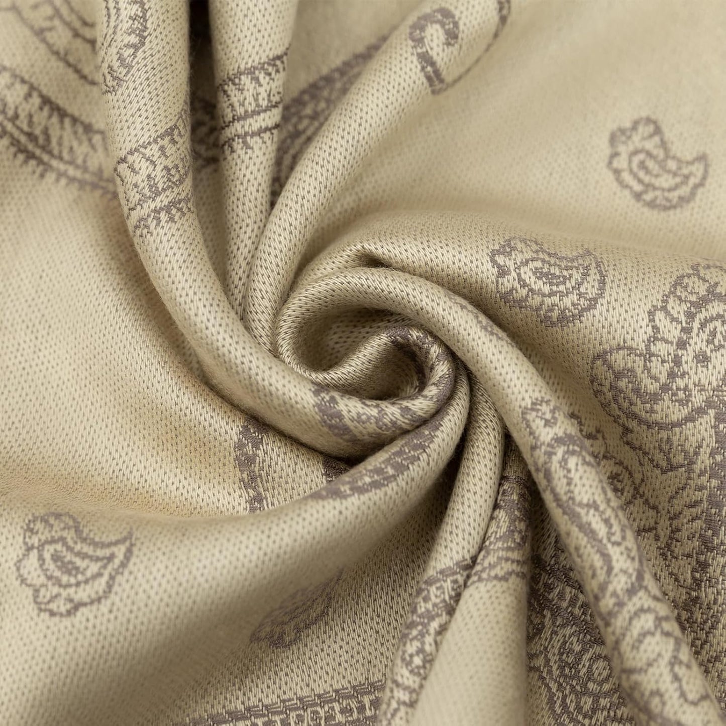 Ciormis Two Tone Silky Paisley Pashmina Shawl Scarf,Soft Women's Rave Jacquard Pashminas Wrap Scarves
