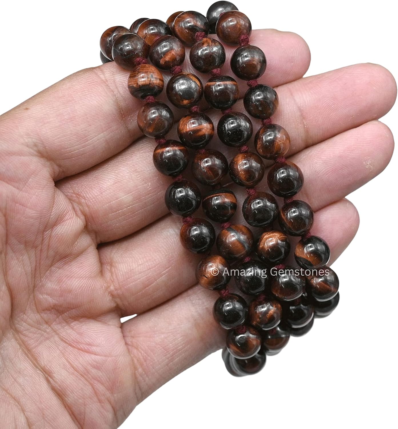 Amazing Gemstone 108 Beads Handmade Mala (Knotted, Rudraksha) - Colors A
