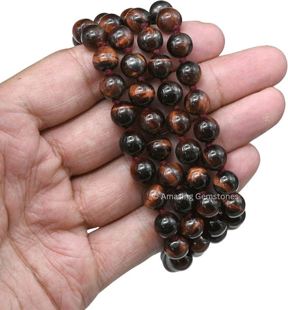 Amazing Gemstone 108 Beads Handmade Mala (Knotted, Rudraksha) - Colors A