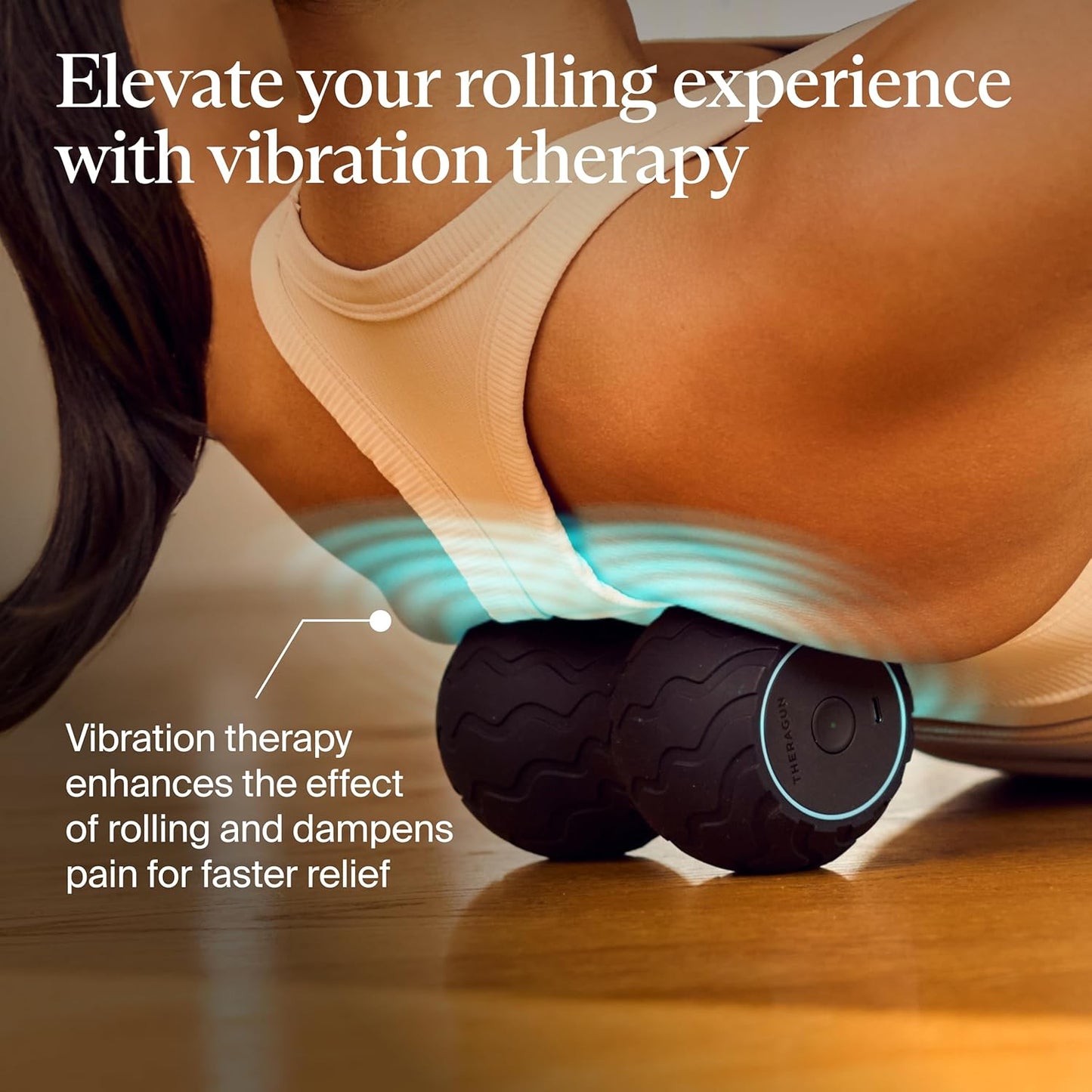 TheraGun Therabody WaveRoller - High Density Foam Roller for Body and Large Muscles. Bluetooth Enabled with 5 Customizable Vibration Frequencies in Therabody App