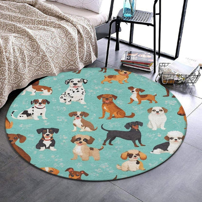 Large Home Decor Mat, Soft Round Yoga Carpet, Non Slip Machine Washable Home Office Circle Rug Gothic Witchy Sun Moon Mushroom Moth