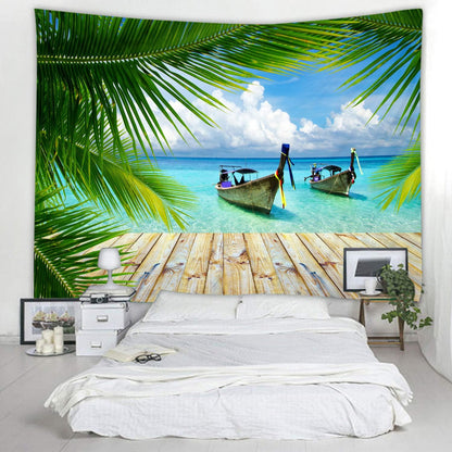 LYFANS Wooden Bridge Water Printing Fabric Tapestry Decorative Wall Art Tablecloth Bed Cover Picnic Carpet Beach Towel Bedroom Dormitory Living Room Multi functional Tapestry 79 x 59 inches