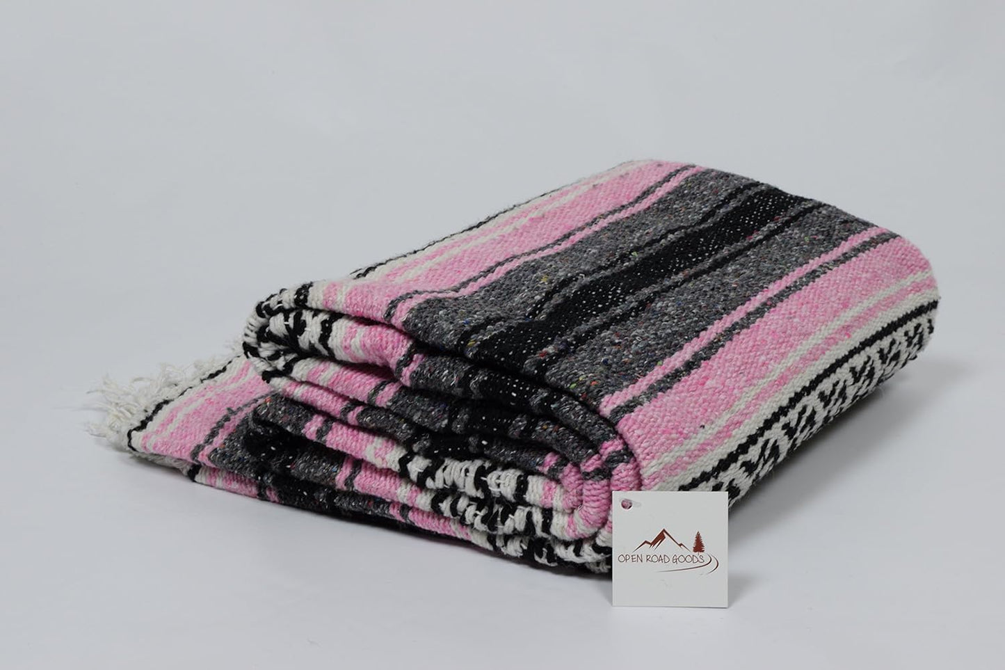 Open Road Goods Blue Mexican Blanket - Authentic Serape Falsa Blanket - Handmade