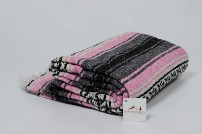 Open Road Goods Blue Mexican Blanket - Authentic Serape Falsa Blanket - Handmade