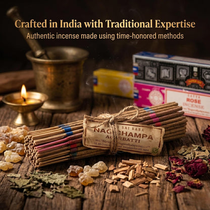 Satya Incense Gift Set Nag Champa, Super hit, Dragon's Blood, Sandalwood, Patchouli, Lavender, Positive Vibes, 15 g