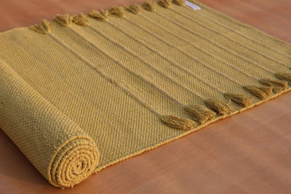Jaipur Art & Rugs Cotton Yoga Rug - Eco-Friendly Hand-Woven Thick Mat (24”x72”x5mm) for Everyday Fitness at Home - Comfortable & Extra-Long - Colors A