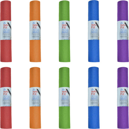 10-Pack Yoga Mat, 68" x 24" Non Slip Exercise Mat, 4mm Thick Gym Mat for Fitness and Stretching, Bulk Non Toxic Yoga Mats for Schools and Studios
