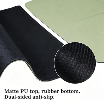U&M Professional Non Slip PU Yoga Mat,Purple, Grey, Pink, Green 72x27 Inch 0.2" Thick Exercise Mat,| Sweatproof High Density | Anti-tear | Non-Slip Textured Surface | Natural Rubber Bottom Workout Mat for Women & Men Yoga Pilates Fitness