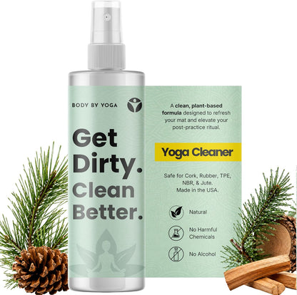 Yoga Mat Cleaner Spray – Spa-Like Scent | Eco-Friendly Formula | Neutralizes Sweat & Odor | Helps Protect Your Mat | 8 oz | Plant-Based, Made in USA | Body By Yoga