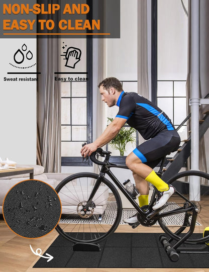 Treadmill Mat,70"x32",6mm Thickness Foldable Exercise Equipment Mat for Carpet Hardwood Floors, Compatible with Walking Pad,Spin Bike,Elliptical Trainer,Rowing Machine