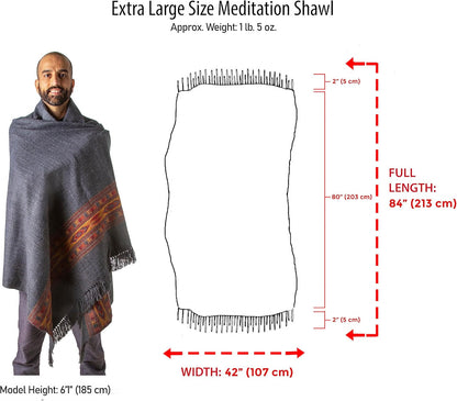 Meditation Shawl or Blanket, Exotic Shawl/Wrap, Oversize Scarf or Stole. Unisex
