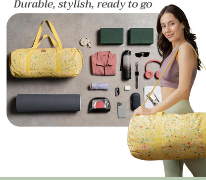 Maison d' Hermine Yoga Mat bag, Cylindrical bag for Woman&Men, yoga mat Bag &Adjustable shoulder straps Yoga Mat Carrier Bag with Drawstring Water Bottle Pocket and zipper pocket Easter Gifts