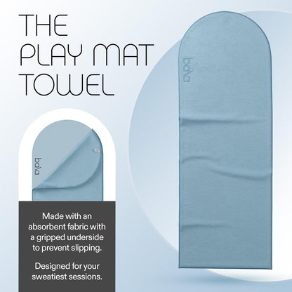 Bala Play Mat Towel, Sea - Non-Slip Absorbent Gym Towels Designed for Sweat, Hot Yoga, Pilates & Core Training Workouts - Fitness & Exercise Gear Essentials for Working Out - Men & Women