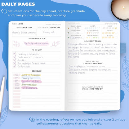 Clever Fox Self-Care Journal – Daily Reflection Notebook – Mental Health & Personal Development Planner, Meditation & Mood Log, A5 (Turquoise)