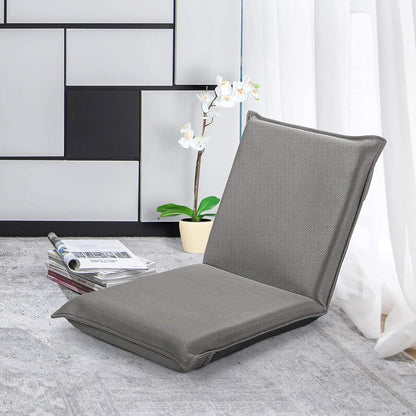 BestComfort Folding Floor Chair 6-Position Adjustable Meditation Chair Video Gaming Chair with Back Support for Reading TV Watching, Portable Floor Seat Lounge Sofa Chair for Kids Teens Adult, Coffee