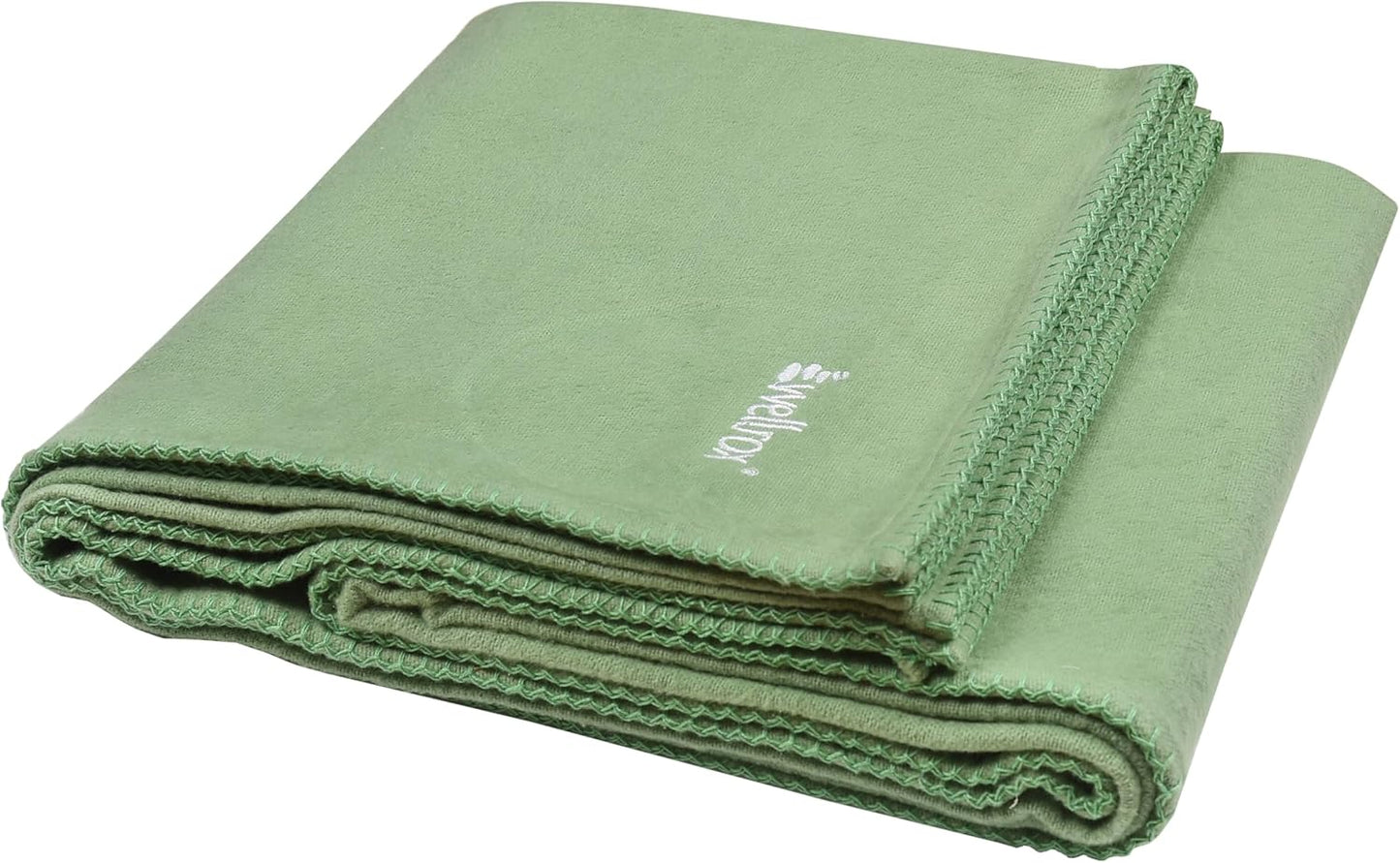 Wellrox Yoga Blanket 100% Indian Cotton - Perfect for Restorative Yoga, Shavasana, and Meditation (GREEN)