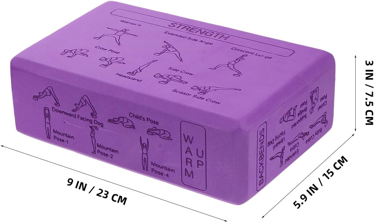 Yoga Block Set 9x6x3 Inch EVA for Stretching Stability