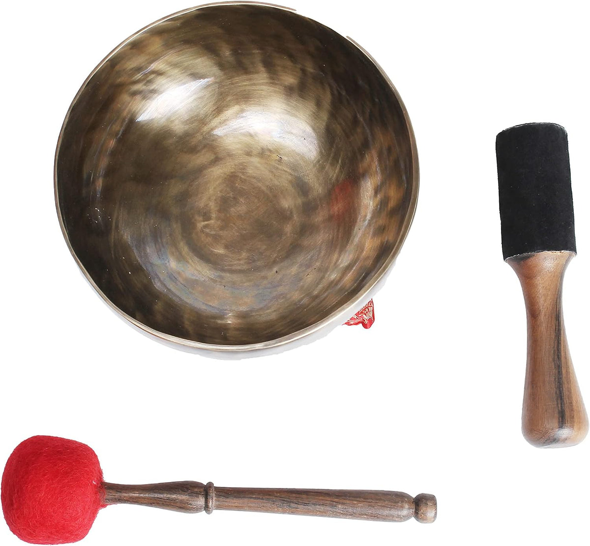 ESK 7 inch Tibetan Singing Bowl set ,Meditation, zen decor, Spiritual and Body Healing and Energy Cleansing ,Handmade, Comes w/ silk cushions, sticks and Flag