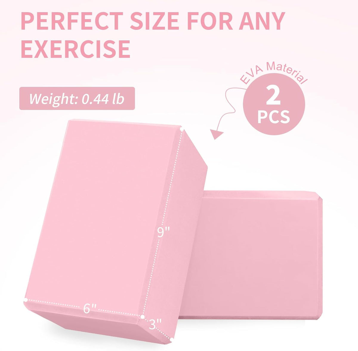 Yoga Blocks, Non Slip Yoga Bricks, Portable & Lightweight