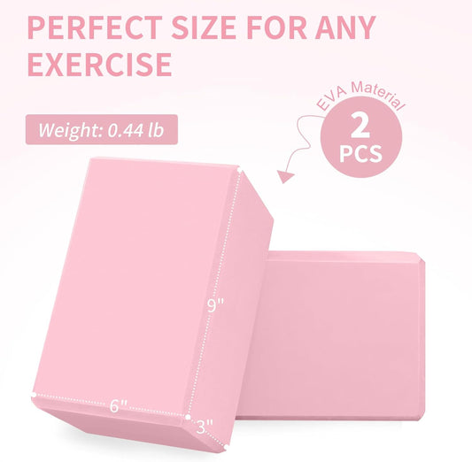 Yoga Blocks, Non Slip Yoga Bricks, Portable & Lightweight