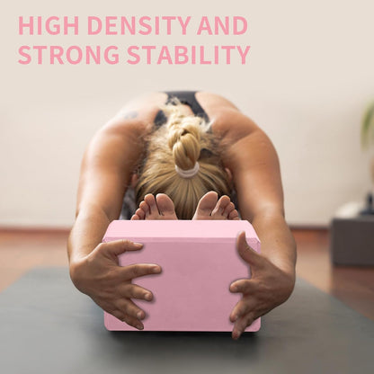 Yoga Blocks, Non Slip Yoga Bricks, Portable & Lightweight