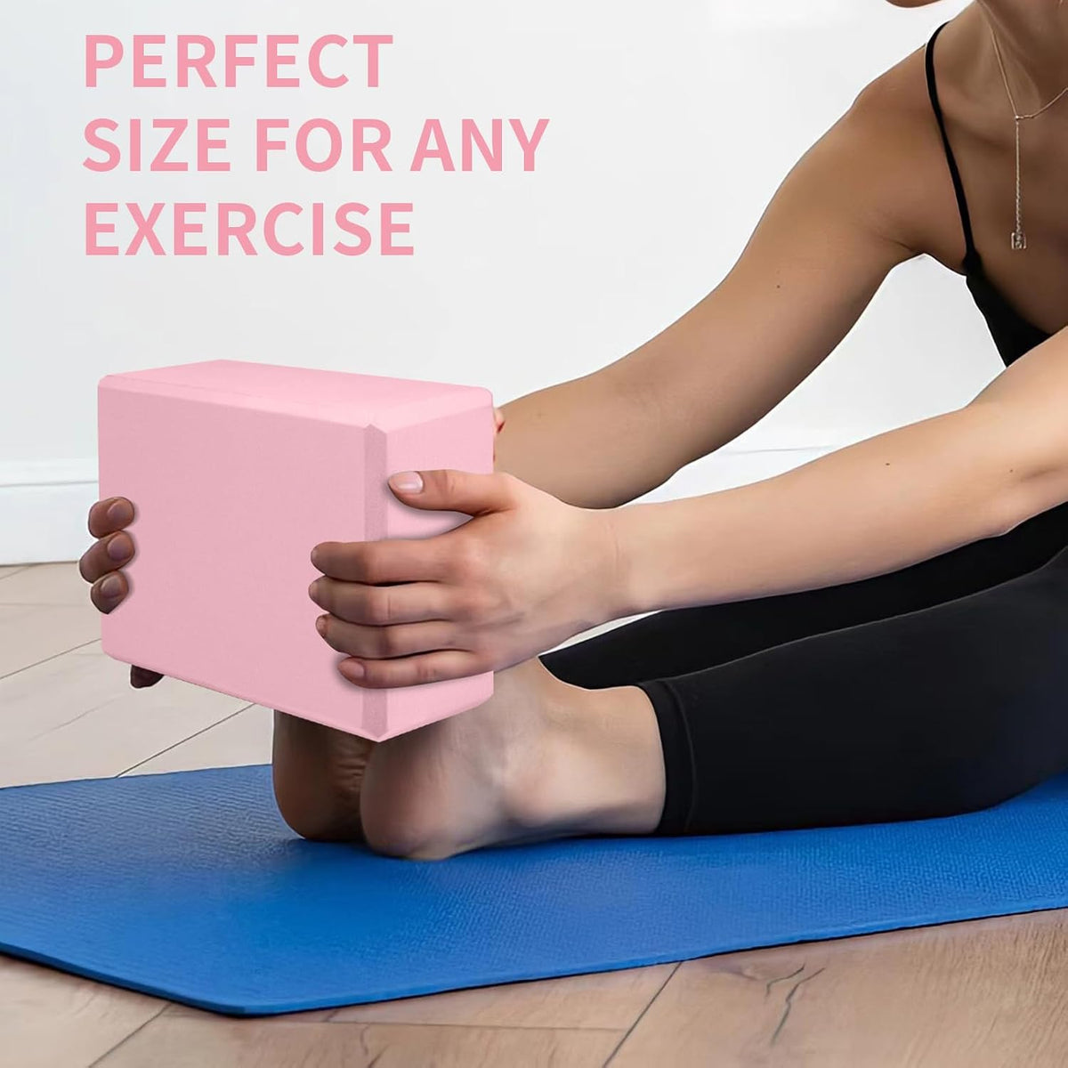 Yoga Blocks, Non Slip Yoga Bricks, Portable & Lightweight