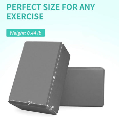 Yoga Blocks, Non Slip Yoga Bricks, Portable & Lightweight