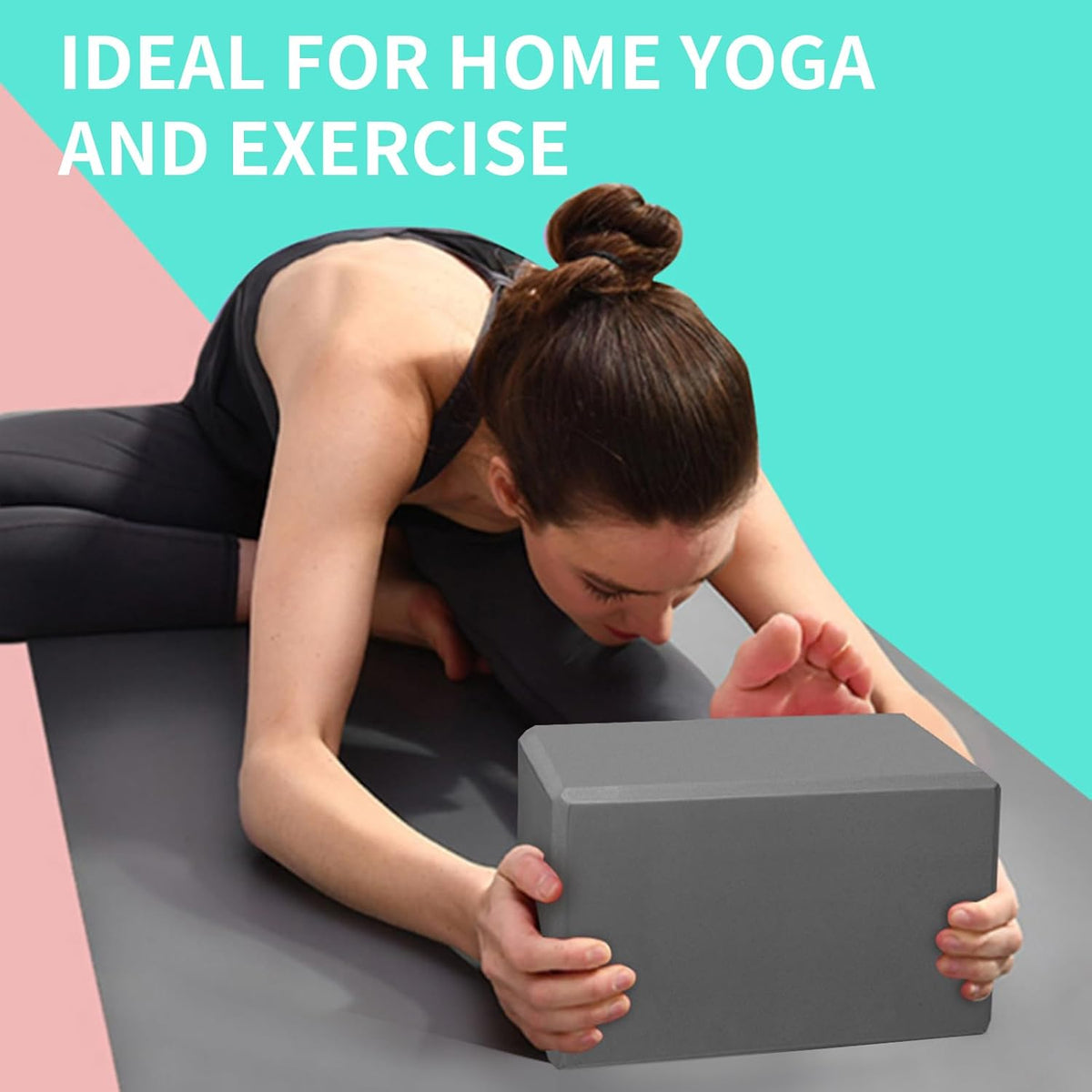 Yoga Blocks, Non Slip Yoga Bricks, Portable & Lightweight
