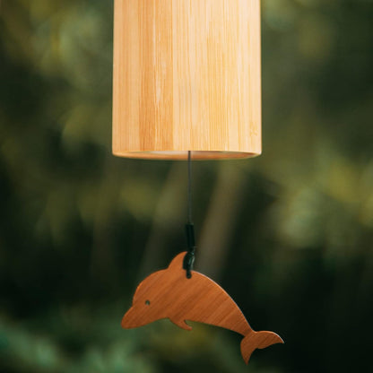 Bamboo Wind Chimes for Sound Healing, Meditation, Relaxing Emotions, Chord Wind Chimes Hand-Cranked Unique Decor Gardening Gift for Outdoor Decoration