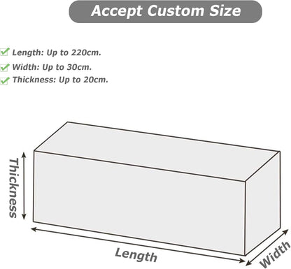Rectangular Sofa Arm Rest Pillow Bed Gap Filler with Removable Washable Cover for Home Couch Bed Car Living Room, Custom Size Head Support Yoga Bolster (60 * 20 * 20cm,Black)