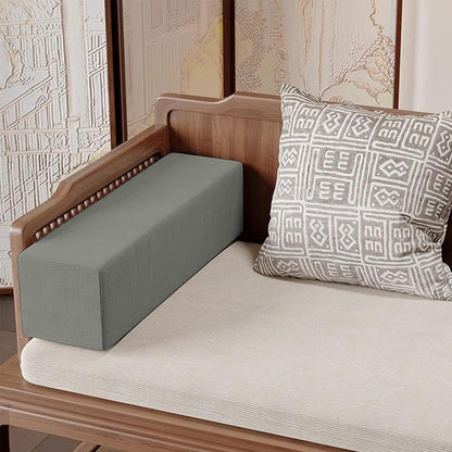 Rectangular Sofa Arm Rest Pillow Bed Gap Filler with Removable Washable Cover for Home Couch Bed Car Living Room, Custom Size Head Support Yoga Bolster (60 * 20 * 20cm,Black)