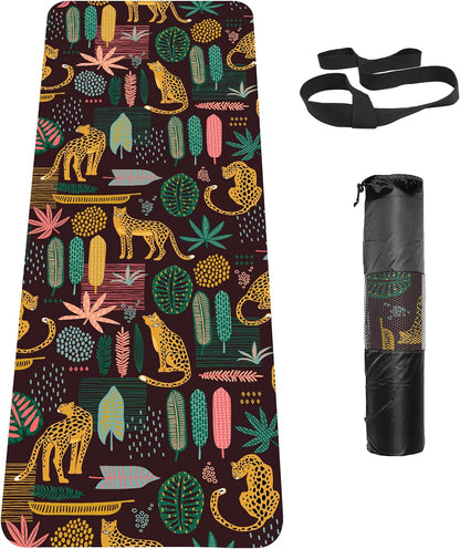 Non Slip Yoga Mat TPE Workout Mat for Men Women, Thick Workout Mat with Carrying Strap, Fitness Mats for Exercise, Yoga, Fitness, Pilates, Floor Workouts (72" x 24" x 6mm)