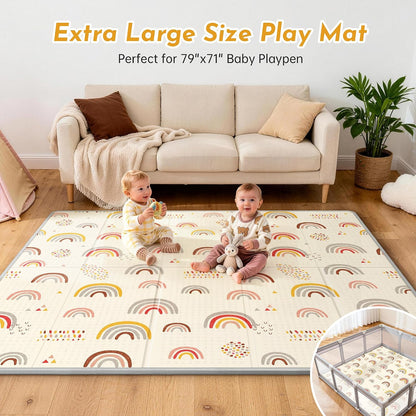 Extra Large Baby Play Mat 79x70, Foldable Baby Play Mat,0.4" Playmat