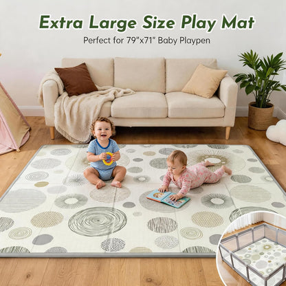 Extra Large Baby Play Mat 79x70, Foldable Baby Play Mat,0.4" Playmat