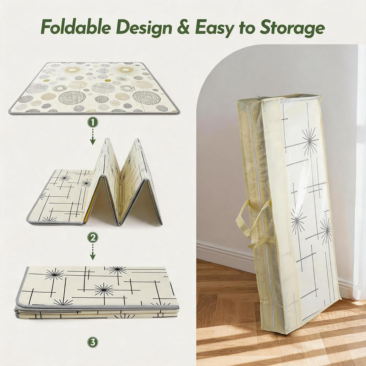 Extra Large Baby Play Mat 79x70, Foldable Baby Play Mat,0.4" Playmat