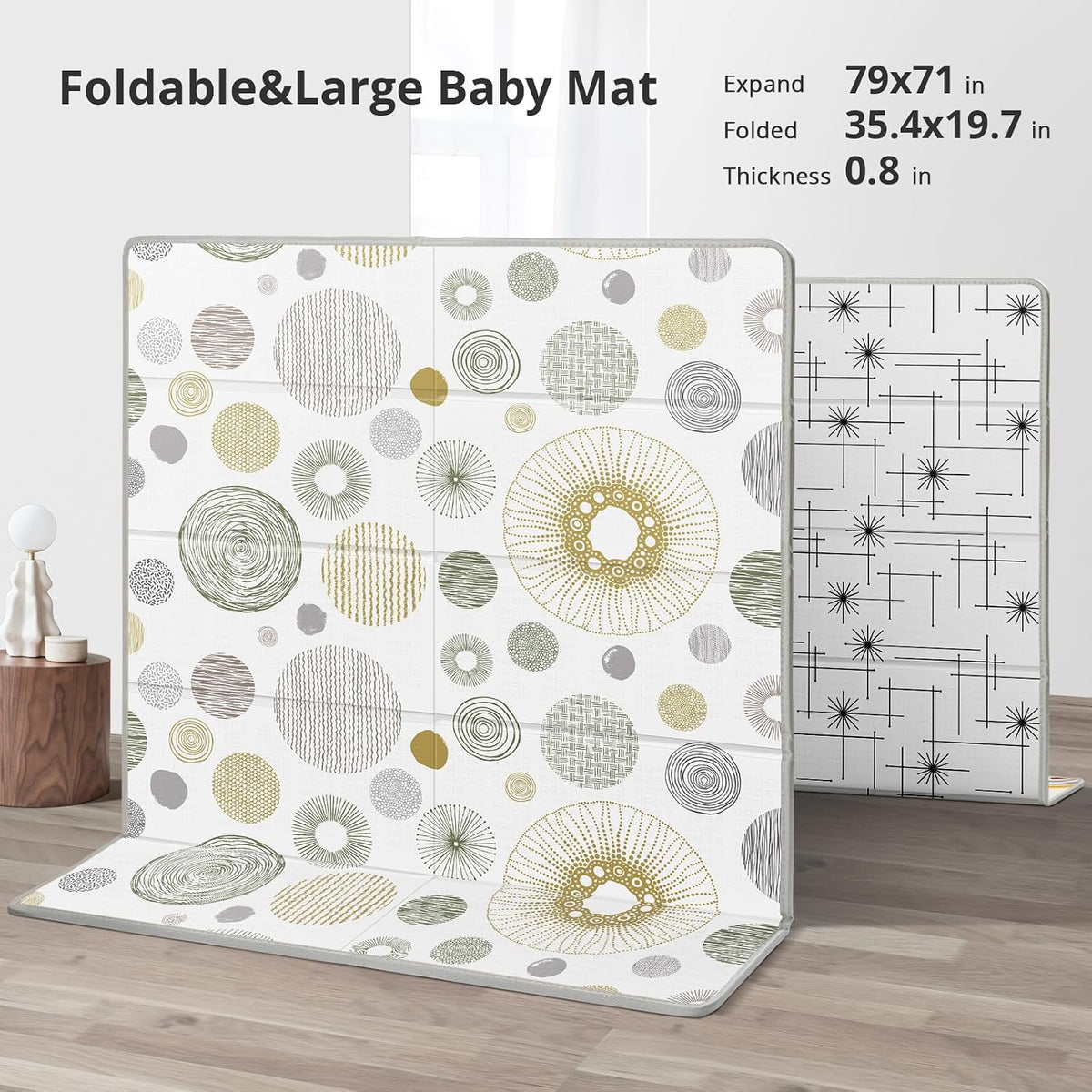 Extra Large Baby Play Mat 79x70, Foldable Baby Play Mat,0.4" Playmat