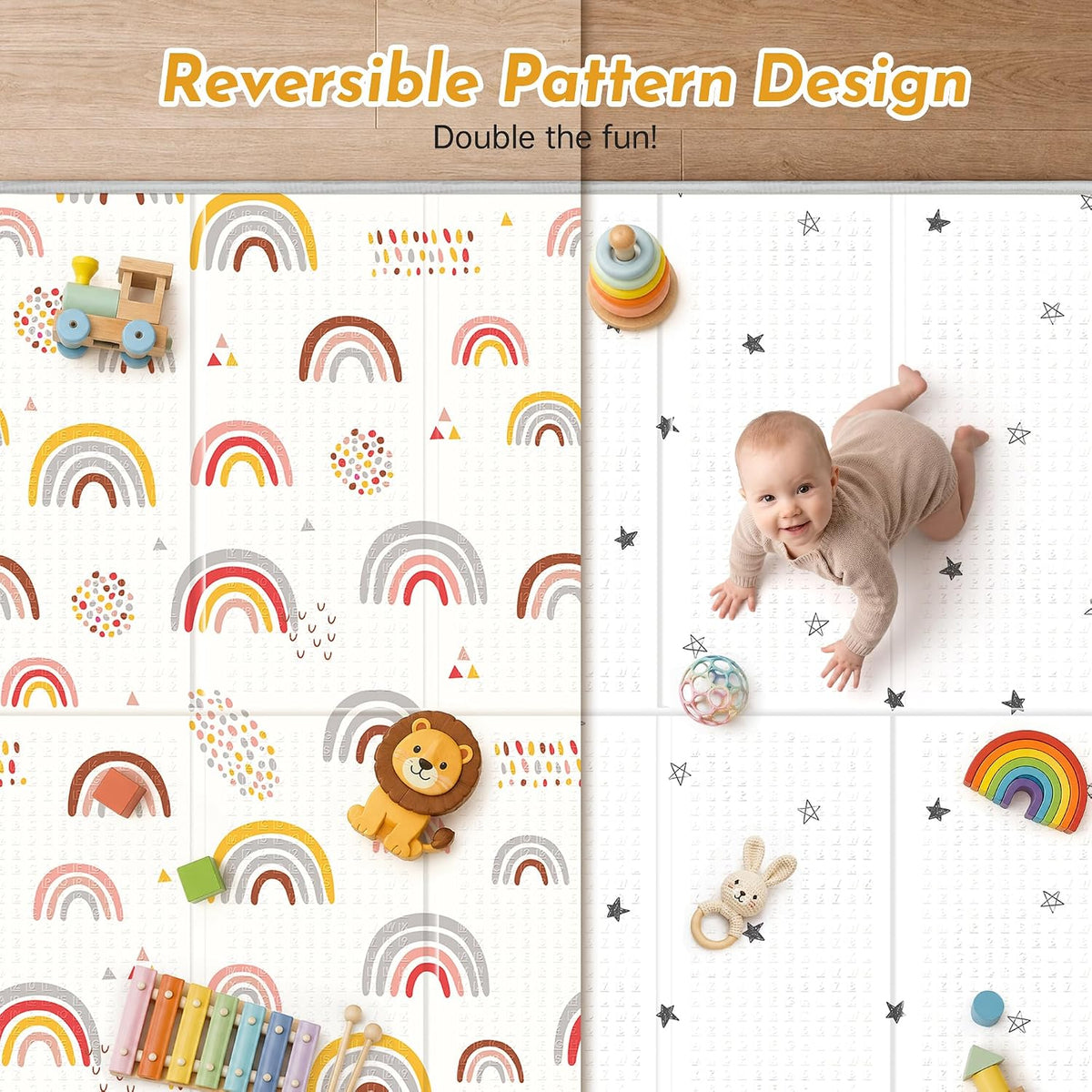 Extra Large Baby Play Mat 79x70, Foldable Baby Play Mat,0.4" Playmat