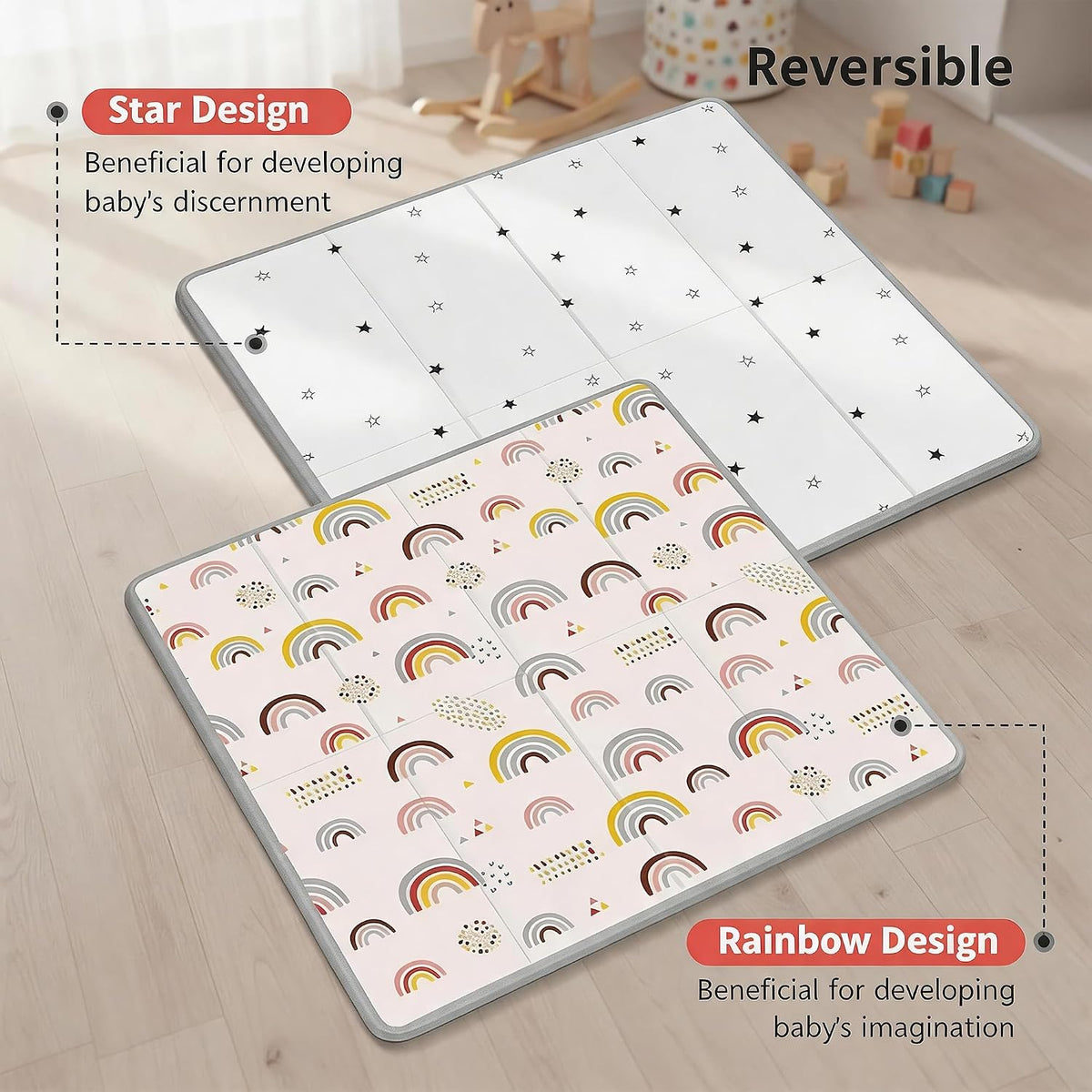 Extra Large Baby Play Mat 79x70, Foldable Baby Play Mat,0.4" Playmat