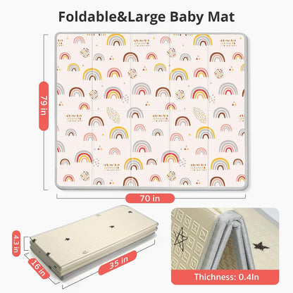 Extra Large Baby Play Mat 79x70, Foldable Baby Play Mat,0.4" Playmat