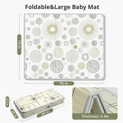 Extra Large Baby Play Mat 79x70, Foldable Baby Play Mat,0.4" Playmat