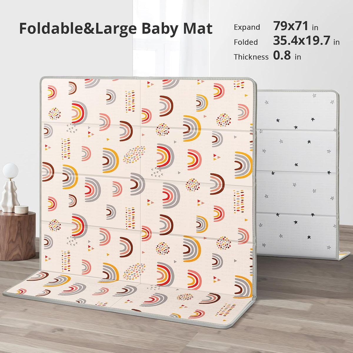 Extra Large Baby Play Mat 79x70, Foldable Baby Play Mat,0.4" Playmat