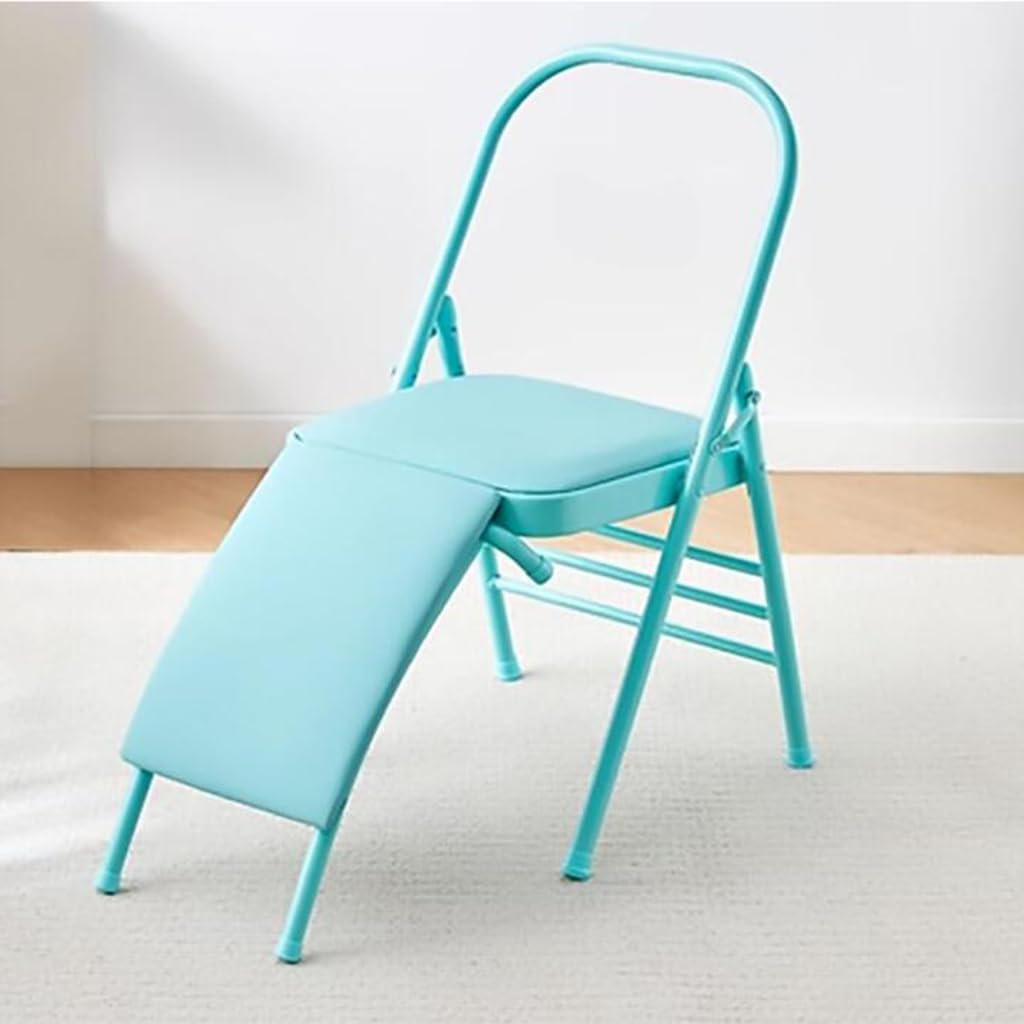 Yoga Auxiliary Chair Folding Exercise Yoga Chair Backless Chair with Lumbar Support Balance Training Equipment for Use in Yoga Studios Homes