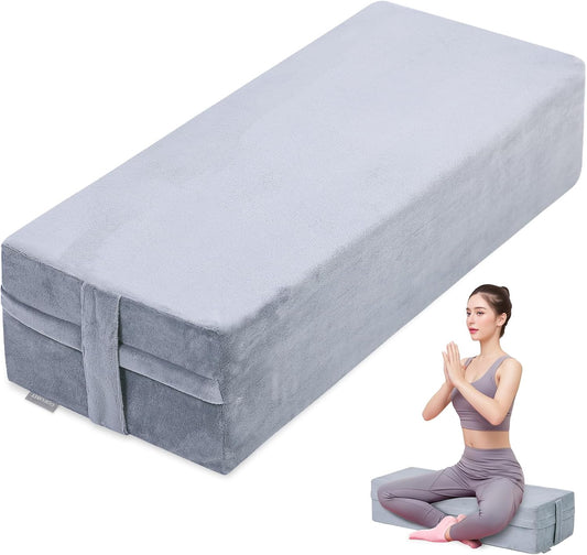 Yoga Bolster Pillow for Meditation and Support，Rectangular Meditation Pillow for Restorative Yoga，26.5"X9.5" X6"
