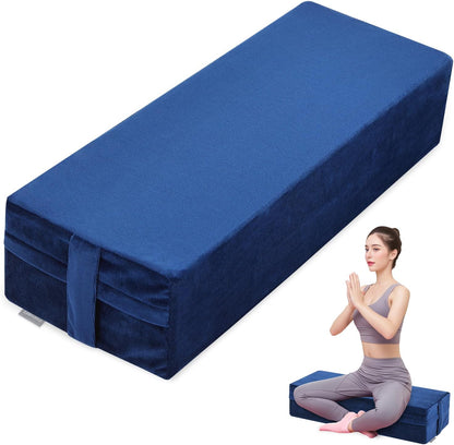 Yoga Bolster Pillow for Meditation and Support，Rectangular Meditation Pillow for Restorative Yoga，26.5"X9.5" X6"