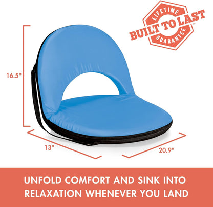 PICNIC TIME Oniva Portable Reclining Stadium Seat with Back Support, Folding Bleacher Chairs with Back and Cushion, Thick Padded Bench Seat and Armrest, Includes Six Backrest Positions