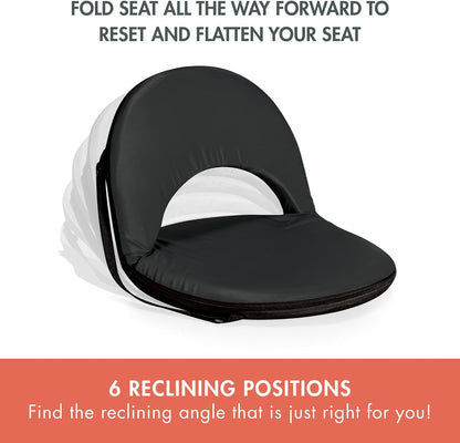 PICNIC TIME Oniva Portable Reclining Stadium Seat with Back Support, Folding Bleacher Chairs with Back and Cushion, Thick Padded Bench Seat and Armrest, Includes Six Backrest Positions